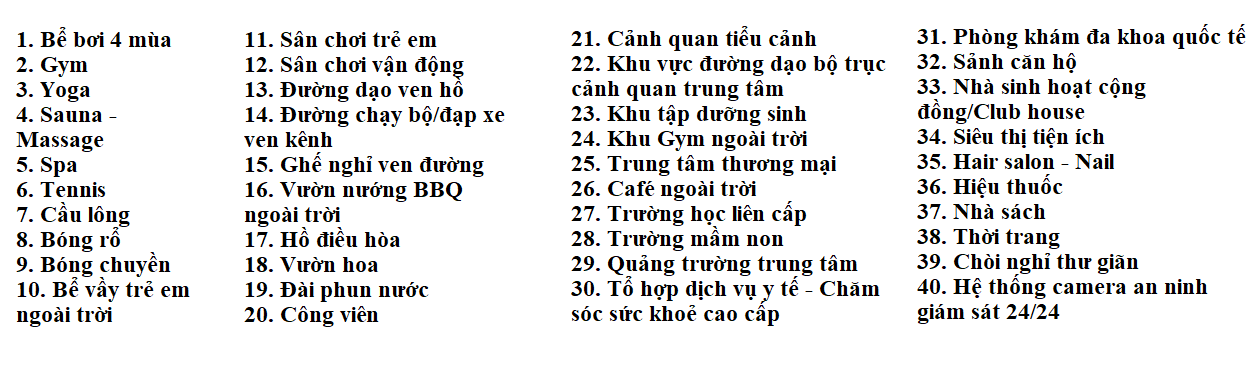 Tiện ích KĐT AnLac Green Symphony