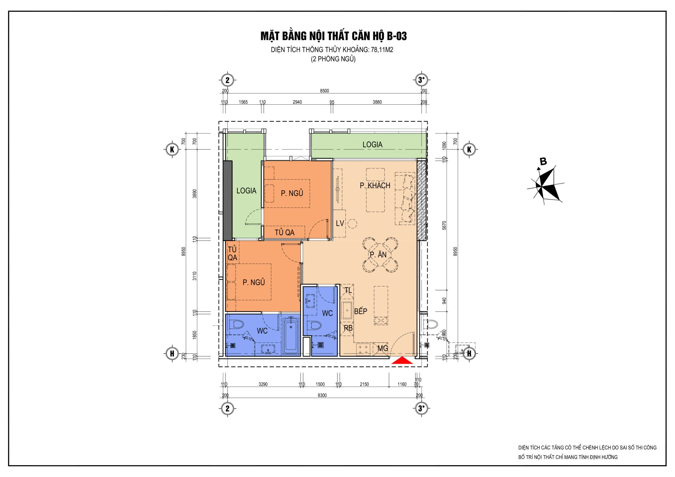 Căn số B-03 chung cư Epic Tower 19 Duy Tân