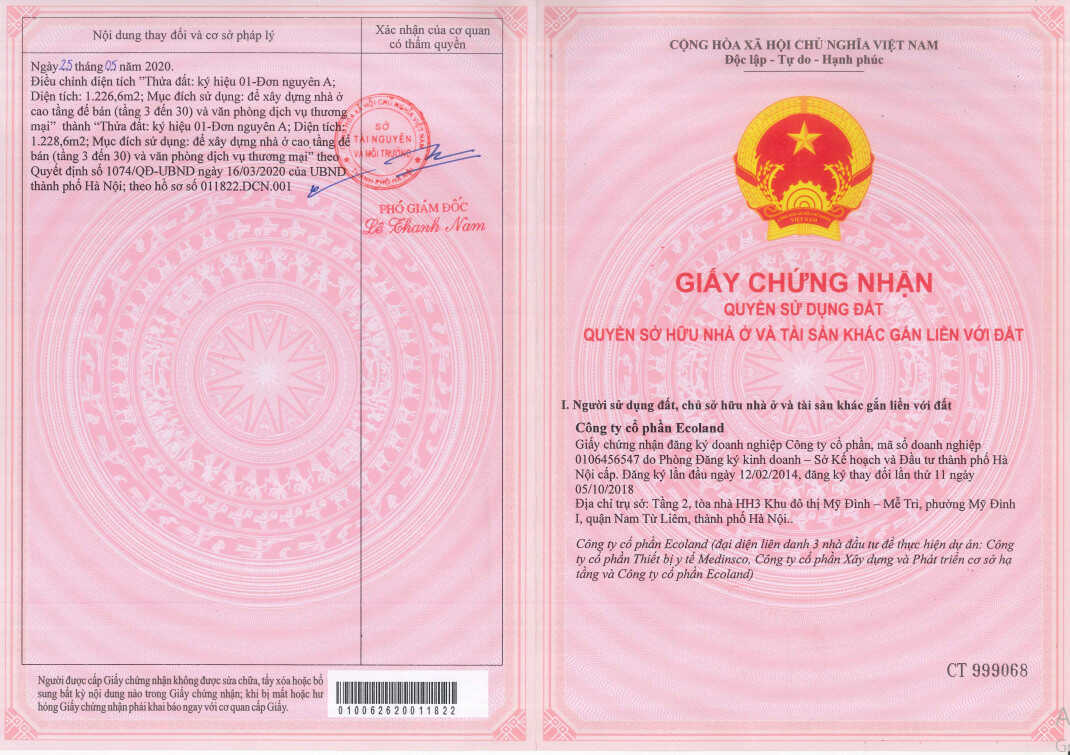 Sổ hồng chung cư Epic Tower 19 Duy Tân Trang 1 - 2