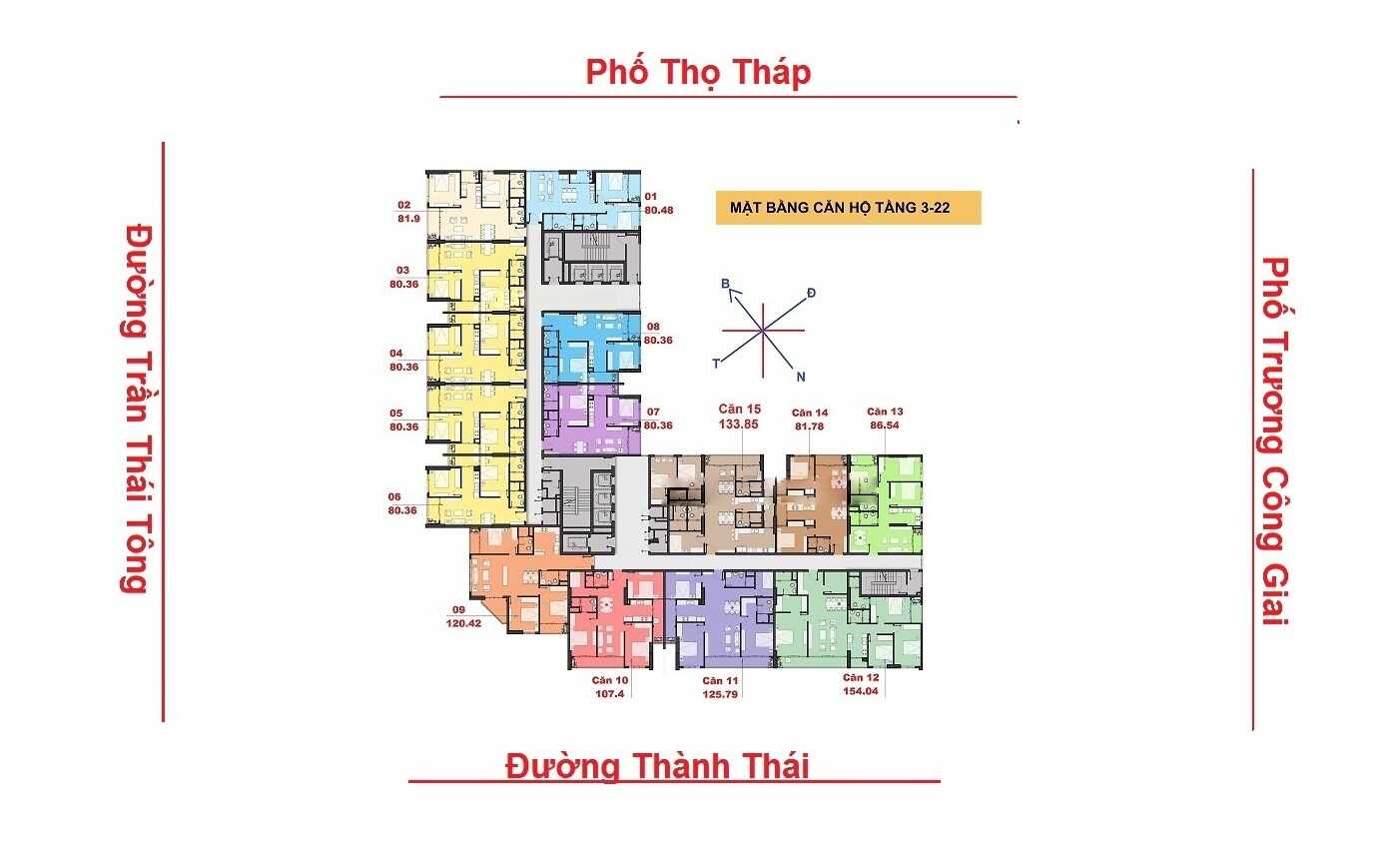Mặt bằng chung cư The Park Home tầng 3 - 22