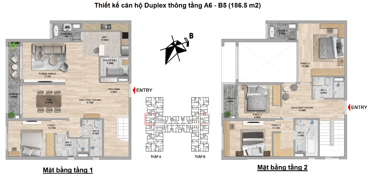 Căn hộ Douplex A6 - B5 The Zei